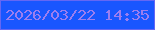文字の大きさ：3、枠の色：6467f3、背景の色：1956fe、文字の色：9c7eef 無料ブログパーツのブログ時計