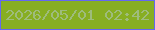 文字の大きさ：1、枠の色：6468f0、背景の色：87ae22、文字の色：9ebc7c 無料ブログパーツのブログ時計