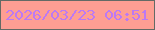 文字の大きさ：4、枠の色：646a65、背景の色：fe9e93、文字の色：bc79f3 無料ブログパーツのブログ時計