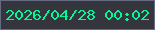文字の大きさ：5、枠の色：646a81、背景の色：35353d、文字の色：03f897 無料ブログパーツのブログ時計