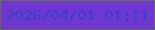 文字の大きさ：2、枠の色：646b4c、背景の色：6f37cf、文字の色：3644ce 無料ブログパーツのブログ時計