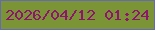文字の大きさ：2、枠の色：646bb2、背景の色：7b9435、文字の色：8e146e 無料ブログパーツのブログ時計