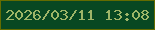 文字の大きさ：5、枠の色：646c00、背景の色：084822、文字の色：9eb568 無料ブログパーツのブログ時計