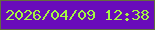 文字の大きさ：3、枠の色：646c3d、背景の色：690bba、文字の色：a4f643 無料ブログパーツのブログ時計