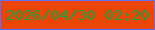 文字の大きさ：3、枠の色：646dfd、背景の色：eb4508、文字の色：219c36 無料ブログパーツのブログ時計