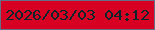文字の大きさ：3、枠の色：646e84、背景の色：d70023、文字の色：0d242b 無料ブログパーツのブログ時計