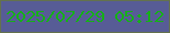 文字の大きさ：5、枠の色：64714e、背景の色：575c96、文字の色：17ae1b 無料ブログパーツのブログ時計