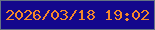 文字の大きさ：2、枠の色：647284、背景の色：14078c、文字の色：f5882a 無料ブログパーツのブログ時計
