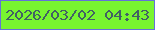 文字の大きさ：1、枠の色：6472d9、背景の色：78f530、文字の色：416164 無料ブログパーツのブログ時計