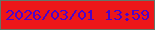 文字の大きさ：1、枠の色：647568、背景の色：ed1619、文字の色：4c04c9 無料ブログパーツのブログ時計