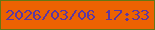 文字の大きさ：2、枠の色：647714、背景の色：ec6202、文字の色：5c37a1 無料ブログパーツのブログ時計