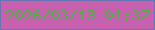 文字の大きさ：3、枠の色：6477b2、背景の色：c860b0、文字の色：46b443 無料ブログパーツのブログ時計
