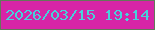 文字の大きさ：2、枠の色：64785a、背景の色：d725a7、文字の色：47d2db 無料ブログパーツのブログ時計