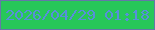 文字の大きさ：5、枠の色：6478a8、背景の色：27c759、文字の色：578fda 無料ブログパーツのブログ時計