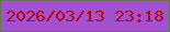 文字の大きさ：4、枠の色：647942、背景の色：a252d1、文字の色：bb0406 無料ブログパーツのブログ時計
