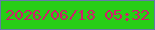 文字の大きさ：4、枠の色：647aa8、背景の色：28cd16、文字の色：cf1d6c 無料ブログパーツのブログ時計
