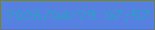 文字の大きさ：5、枠の色：647e6f、背景の色：5681e1、文字の色：349ac8 無料ブログパーツのブログ時計