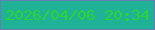 文字の大きさ：4、枠の色：647eb3、背景の色：1fb296、文字の色：2bd430 無料ブログパーツのブログ時計