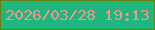 文字の大きさ：4、枠の色：64800e、背景の色：1fb67f、文字の色：ea9b8a 無料ブログパーツのブログ時計