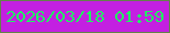 文字の大きさ：3、枠の色：64814b、背景の色：c320e1、文字の色：21f162 無料ブログパーツのブログ時計