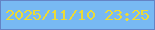 文字の大きさ：1、枠の色：6483c5、背景の色：78b9f3、文字の色：ecda37 無料ブログパーツのブログ時計