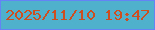 文字の大きさ：1、枠の色：6484f5、背景の色：4fb1cb、文字の色：ce4e1f 無料ブログパーツのブログ時計