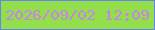 文字の大きさ：4、枠の色：6485ee、背景の色：92df4b、文字の色：c981eb 無料ブログパーツのブログ時計