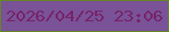 文字の大きさ：2、枠の色：648624、背景の色：795298、文字の色：772266 無料ブログパーツのブログ時計