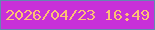 文字の大きさ：4、枠の色：6488b1、背景の色：c830d8、文字の色：fdc074 無料ブログパーツのブログ時計