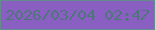 文字の大きさ：4、枠の色：648c8c、背景の色：895fc1、文字の色：4e757a 無料ブログパーツのブログ時計