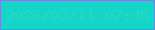 文字の大きさ：2、枠の色：648cdf、背景の色：15d5c8、文字の色：21dac0 無料ブログパーツのブログ時計