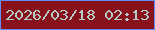 文字の大きさ：1、枠の色：648dfb、背景の色：88121b、文字の色：b5cbca 無料ブログパーツのブログ時計