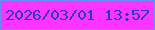 文字の大きさ：4、枠の色：6491f0、背景の色：fb35fe、文字の色：2a3bbc 無料ブログパーツのブログ時計