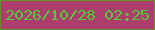 文字の大きさ：1、枠の色：649222、背景の色：ab3e6c、文字の色：55c839 無料ブログパーツのブログ時計