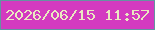 文字の大きさ：4、枠の色：6493a1、背景の色：d33ac0、文字の色：eae9c1 無料ブログパーツのブログ時計