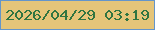 文字の大きさ：5、枠の色：6495ca、背景の色：e5c579、文字の色：307541 無料ブログパーツのブログ時計