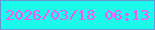 文字の大きさ：5、枠の色：6496cf、背景の色：1bfaea、文字の色：f457f4 無料ブログパーツのブログ時計