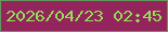 文字の大きさ：4、枠の色：64995d、背景の色：93255c、文字の色：93de55 無料ブログパーツのブログ時計