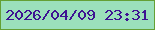 文字の大きさ：4、枠の色：64a034、背景の色：9be0bb、文字の色：3e1392 無料ブログパーツのブログ時計