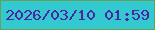 文字の大きさ：1、枠の色：64a151、背景の色：33c9d1、文字の色：4e25a1 無料ブログパーツのブログ時計