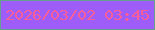 文字の大きさ：4、枠の色：64a28f、背景の色：9e5df9、文字の色：fa5e9a 無料ブログパーツのブログ時計