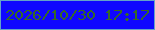 文字の大きさ：2、枠の色：64a2c8、背景の色：0f07ff、文字の色：366926 無料ブログパーツのブログ時計