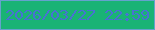 文字の大きさ：4、枠の色：64a2cd、背景の色：19b375、文字の色：4871d3 無料ブログパーツのブログ時計