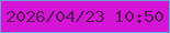 文字の大きさ：3、枠の色：64a3d1、背景の色：d415d7、文字の色：5c1556 無料ブログパーツのブログ時計