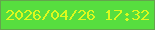 文字の大きさ：1、枠の色：64a44d、背景の色：57de3f、文字の色：dcf91e 無料ブログパーツのブログ時計