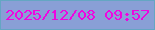 文字の大きさ：4、枠の色：64a6c3、背景の色：899fd6、文字の色：ee06e0 無料ブログパーツのブログ時計