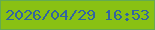 文字の大きさ：2、枠の色：64ab51、背景の色：89c113、文字の色：3264a1 無料ブログパーツのブログ時計