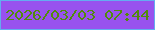 文字の大きさ：1、枠の色：64acf0、背景の色：9852ee、文字の色：528b0b 無料ブログパーツのブログ時計