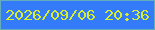 文字の大きさ：3、枠の色：64adbc、背景の色：337bf8、文字の色：d5ef2e 無料ブログパーツのブログ時計