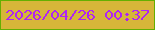 文字の大きさ：5、枠の色：64af01、背景の色：d6b639、文字の色：af24f3 無料ブログパーツのブログ時計